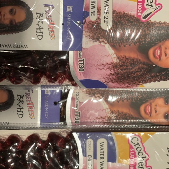 5 packs of freetress water wave 22 in crochet hair - Picture 1 of 4